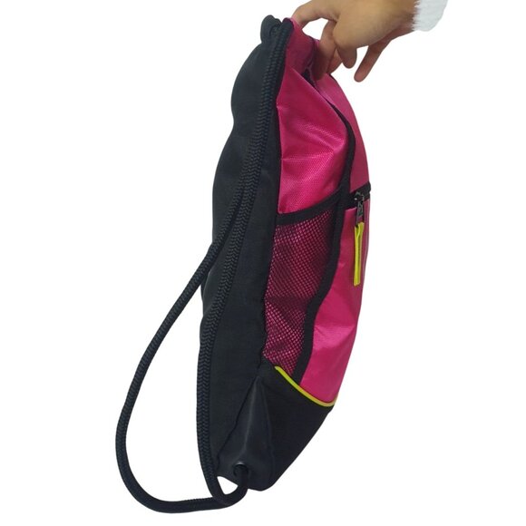 Adidas Alliance II Sackpack Backpack Pink Black Drawstring Gym Bag Mesh Pocket - Picture 2 of 7